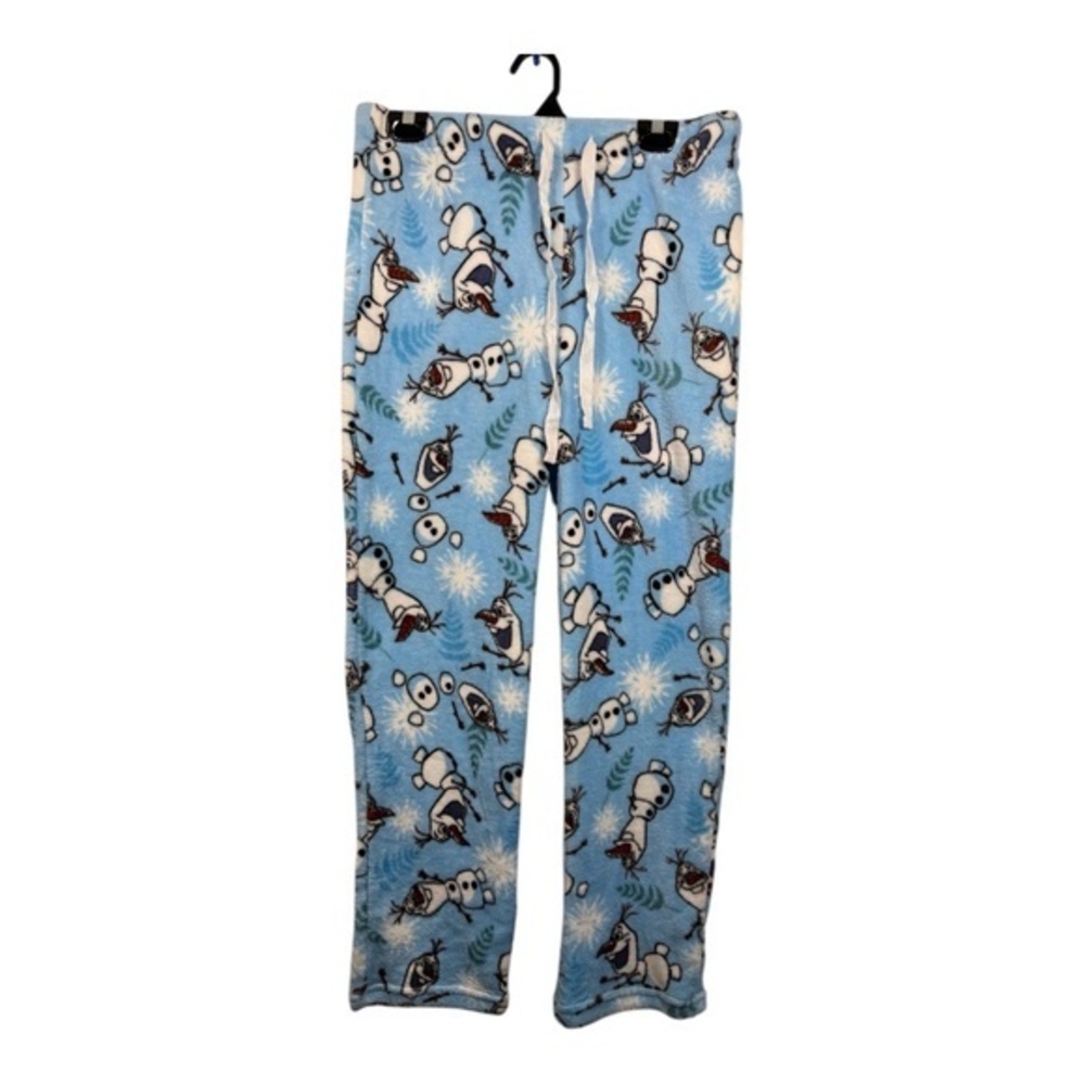 Disney Pajama Pants Womens Size Medium Blue Fozen Olaf Comfy Loungewear